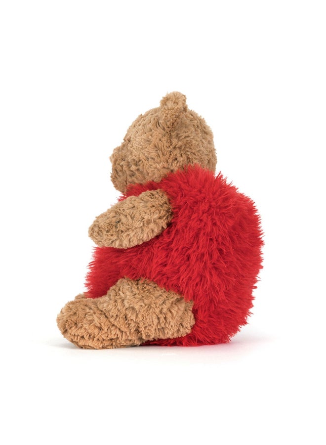 Jellycat دب بارثولوميو المحبوب لعبة قماشية 22 سم، دب محشو يحمل قلبًا أحمر، هدية قابلة للجمع فائقة النعومة للأطفال والأحباء - Image 2